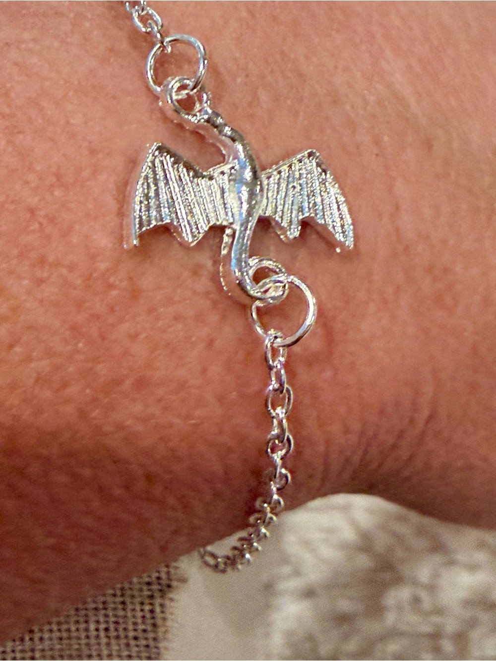Silver tone Dragon Wing Bracelet